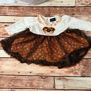 Holiday Editions Thanksgiving Dress - White and Brown